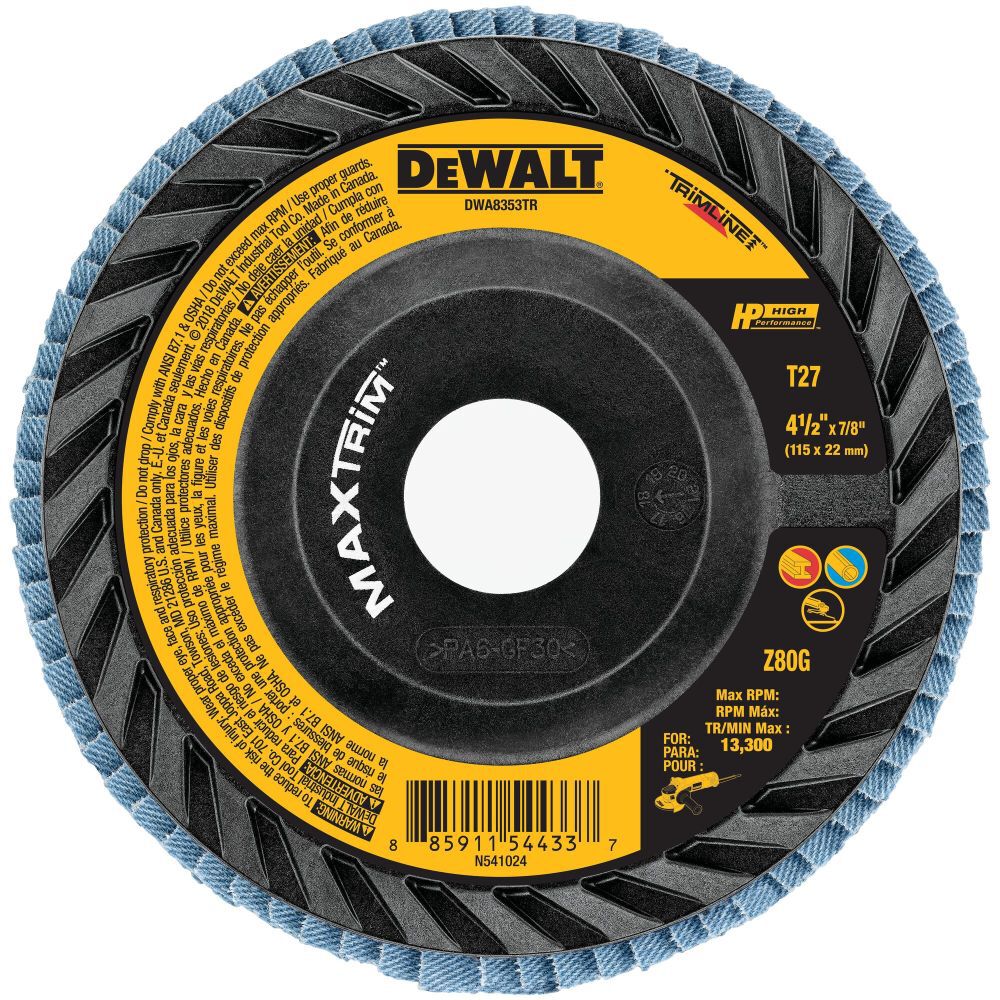 4-1/2 X 7/8 80G T27 Hp Trim Flap Disc DWA8353TR