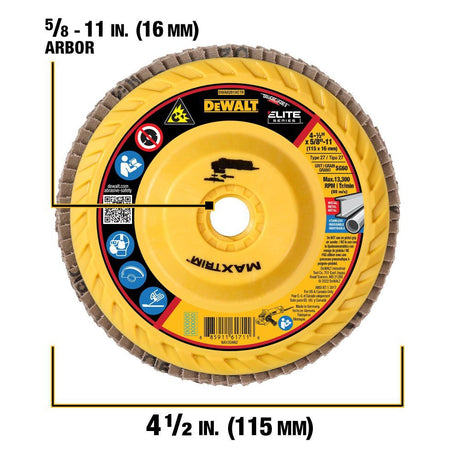 4 1/2in X 5/8in 11 60G T27 XP Ceramic Trim Flap Disc DWA8281HCTR