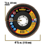 4 1/2in X 7/8in 80G T29 XP Ceramic Flap Disc DWA8282