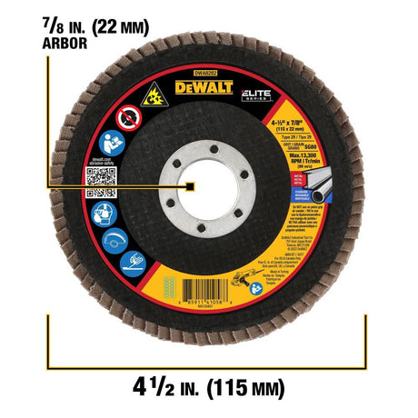 4 1/2in X 7/8in 80G T29 XP Ceramic Flap Disc DWA8282