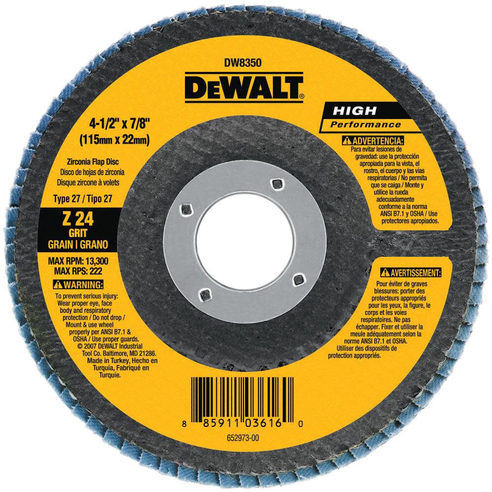 4 In. X5/ 8 In. 80 Grit Zirconia Flap Disc DW8303