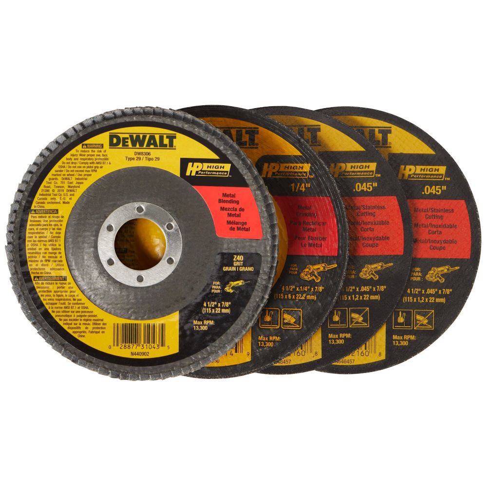 4-Pack Zirconia 4.5-in Grinding Wheel DWA454VP