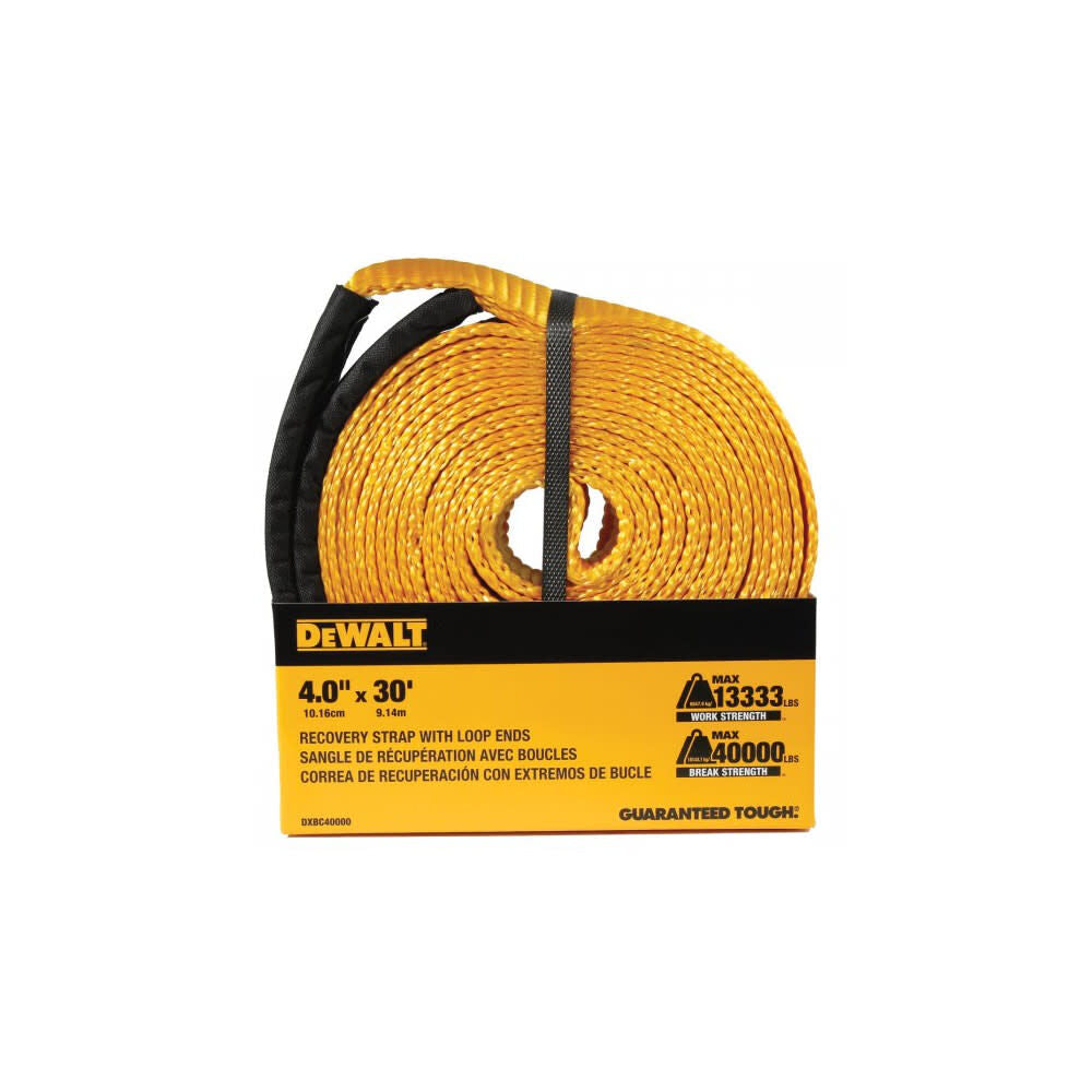 40,000 Lbs 4In x 30ft Heavy Duty Looped End Recovery Strap DXBC40000