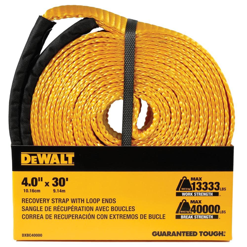 40,000 Lbs 4In x 30ft Heavy Duty Looped End Recovery Strap DXBC40000