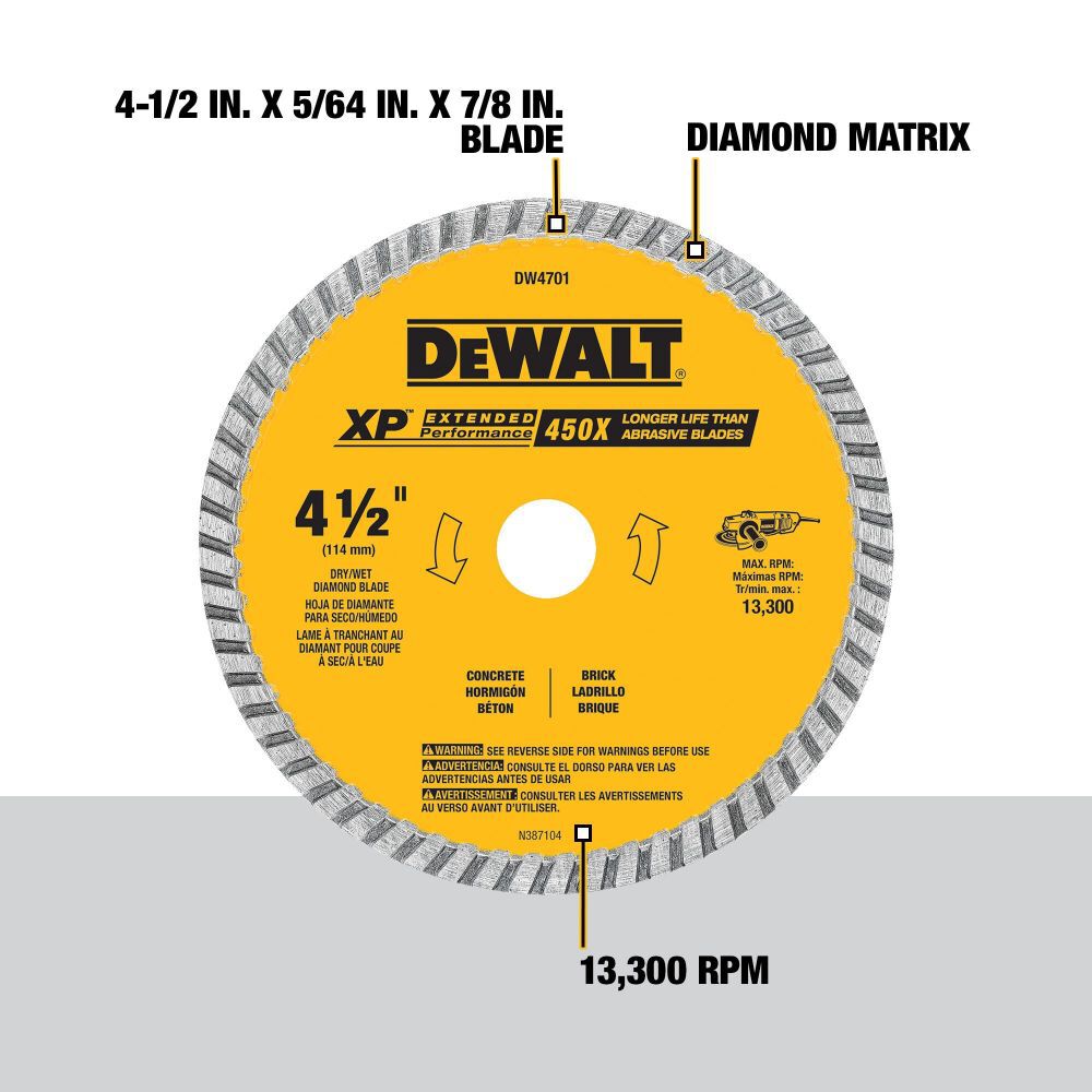 XP 4.5-in Diamond Arbor-Grit Grinding Wheel DW4701