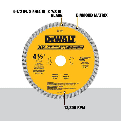 XP 4.5-in Diamond Arbor-Grit Grinding Wheel DW4701