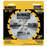 5-3/8-in 16-Tooth Fine Finish Tungsten Carbide-tipped Steel Circular Saw Blade DW9055