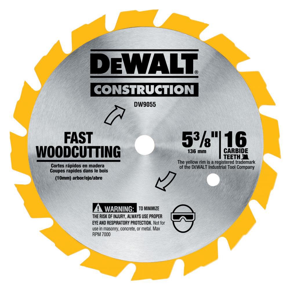 5-3/8-in 16-Tooth Fine Finish Tungsten Carbide-tipped Steel Circular Saw Blade DW9055