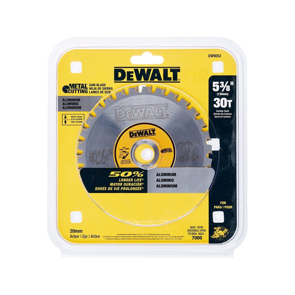 5-3/8 In. 30T Aluminum Cutting Blade with 20mm Arbor DW9052