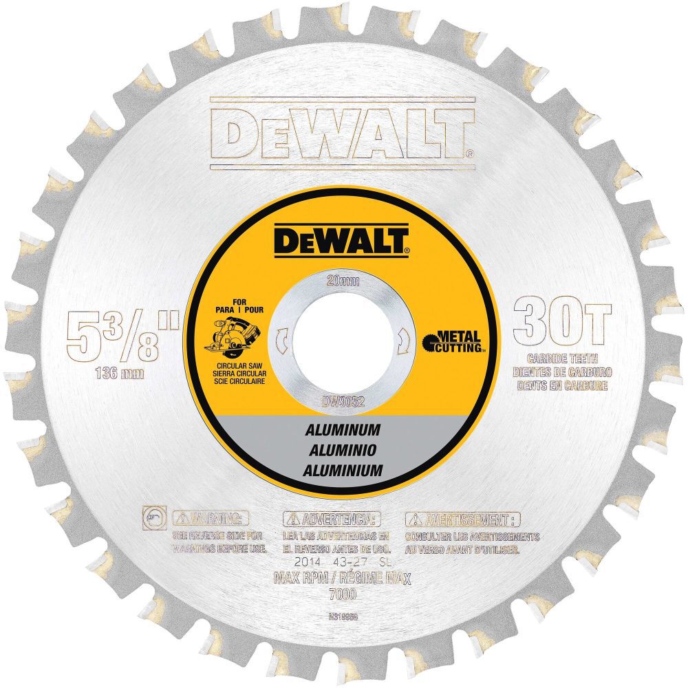 5-3/8 In. 30T Aluminum Cutting Blade with 20mm Arbor DW9052