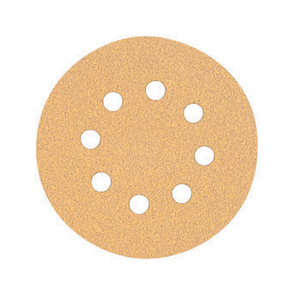 5 In. 8 Hole 120 Grit Hook and Loop Random Orbit Sandpaper (5 pack) DW4303