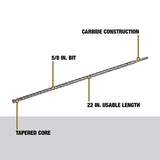 5/8 in x 22 in x 24 in Rock Carbide SDS Plus Hammer Drill Bit DW5449