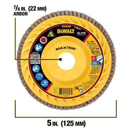 5in X 7/8in 60G T27 XP Ceramic Trim Flap Disc DWA8284CTR