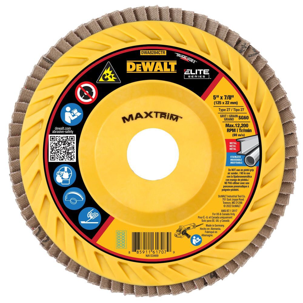 5in X 7/8in 60G T27 XP Ceramic Trim Flap Disc DWA8284CTR