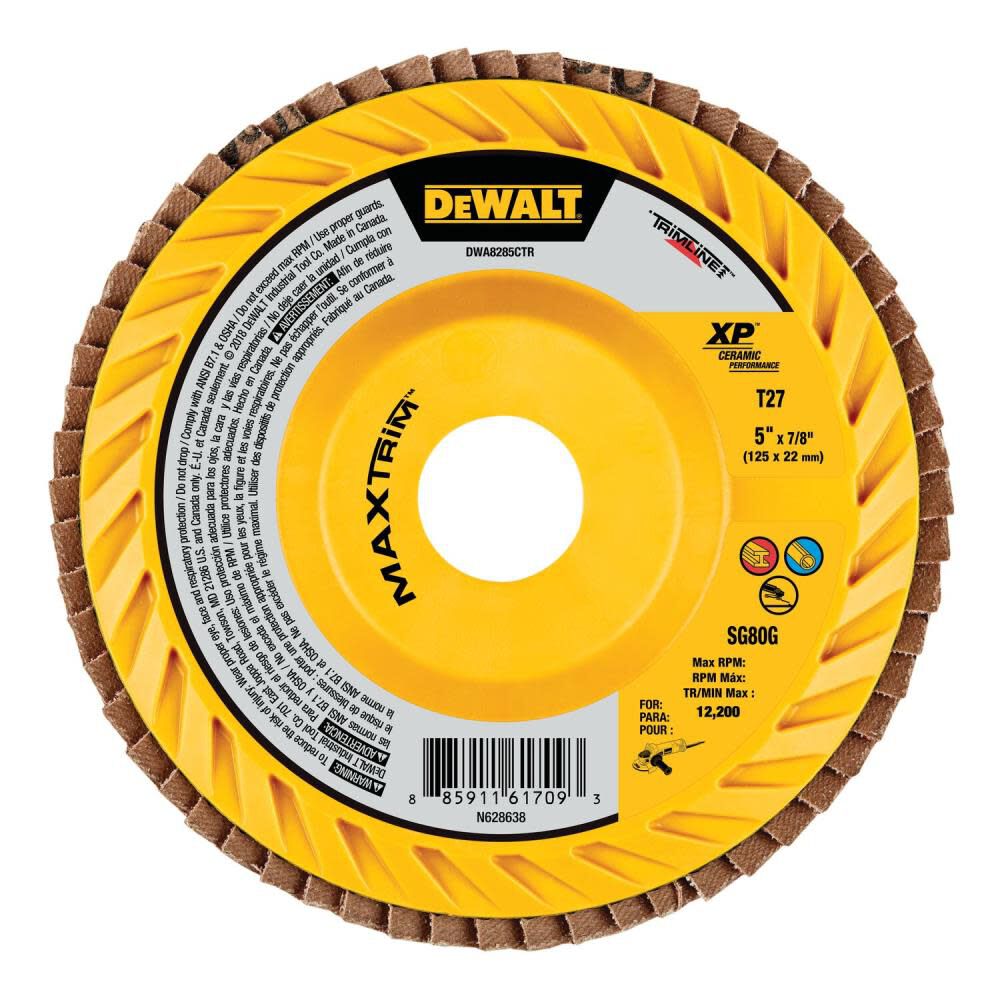 5in X 7/8in 80G T27 XP Ceramic Trim Flap Disc DWA8285CTR