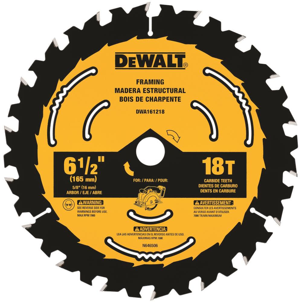 6-1/2 In. 18T Circular Saw Blade 1 DWA161218