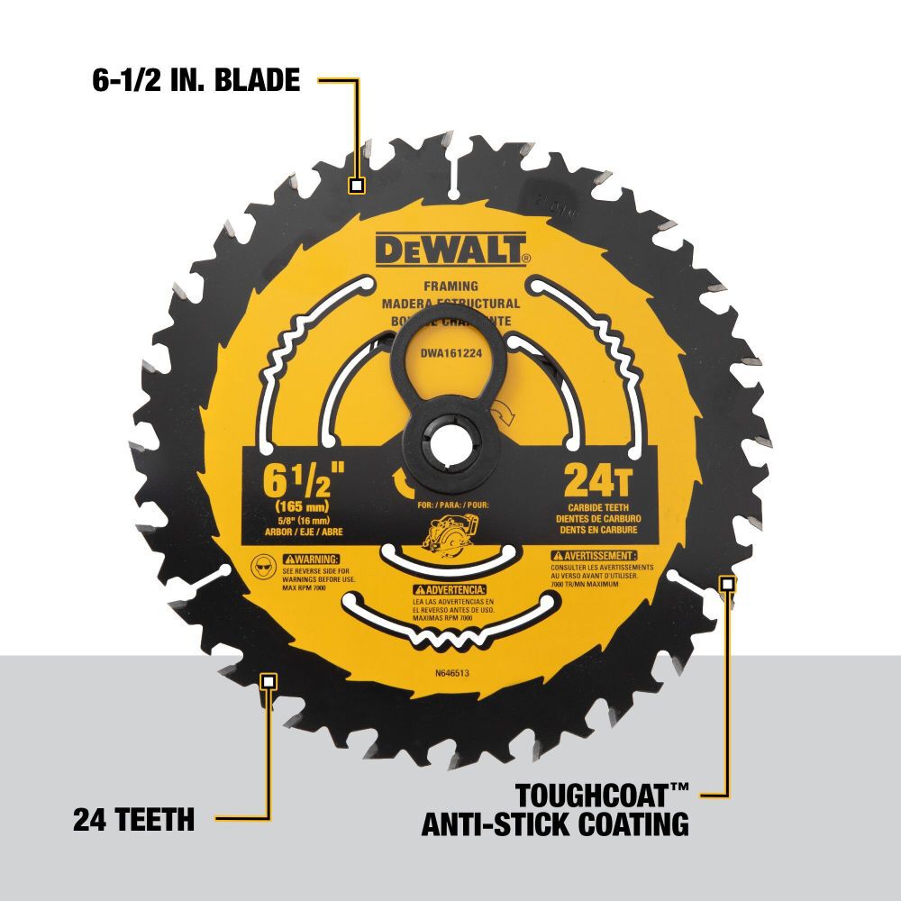 6-1/2 in 24-Tooth Circular Saw Blade DWA161224