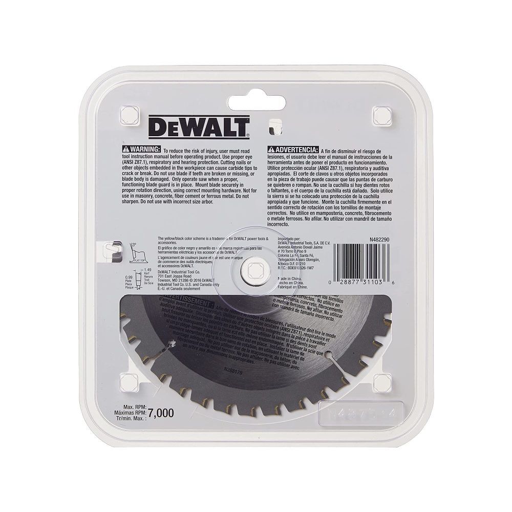 6-1/2 In 36T Aluminum Cutting Blade DW9152