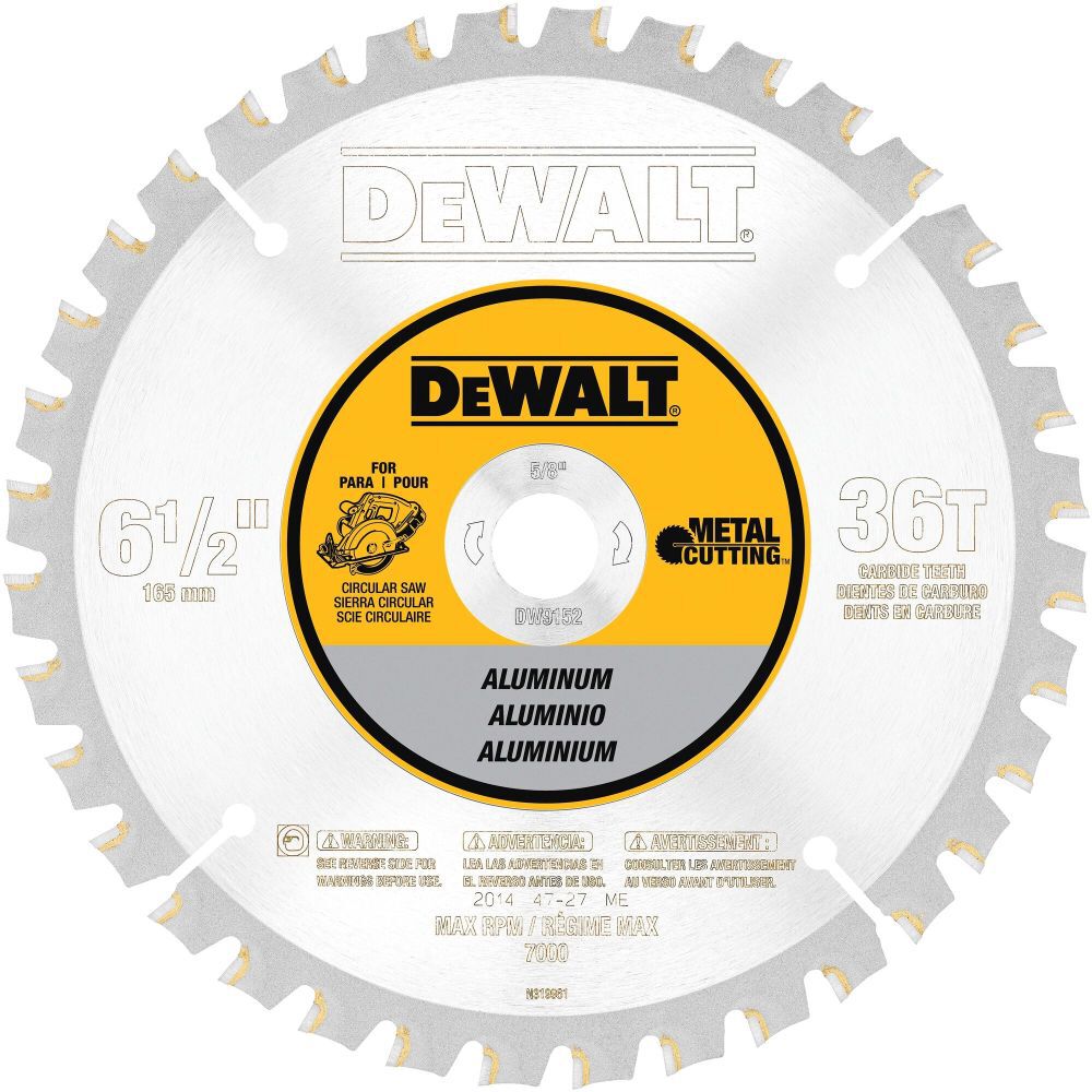 6-1/2 In 36T Aluminum Cutting Blade DW9152