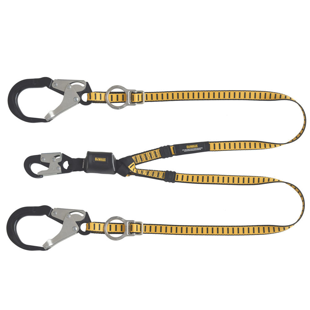 6 ft External Energy Absorber TieBack Twin Leg Lanyard with Hook DXFP615530