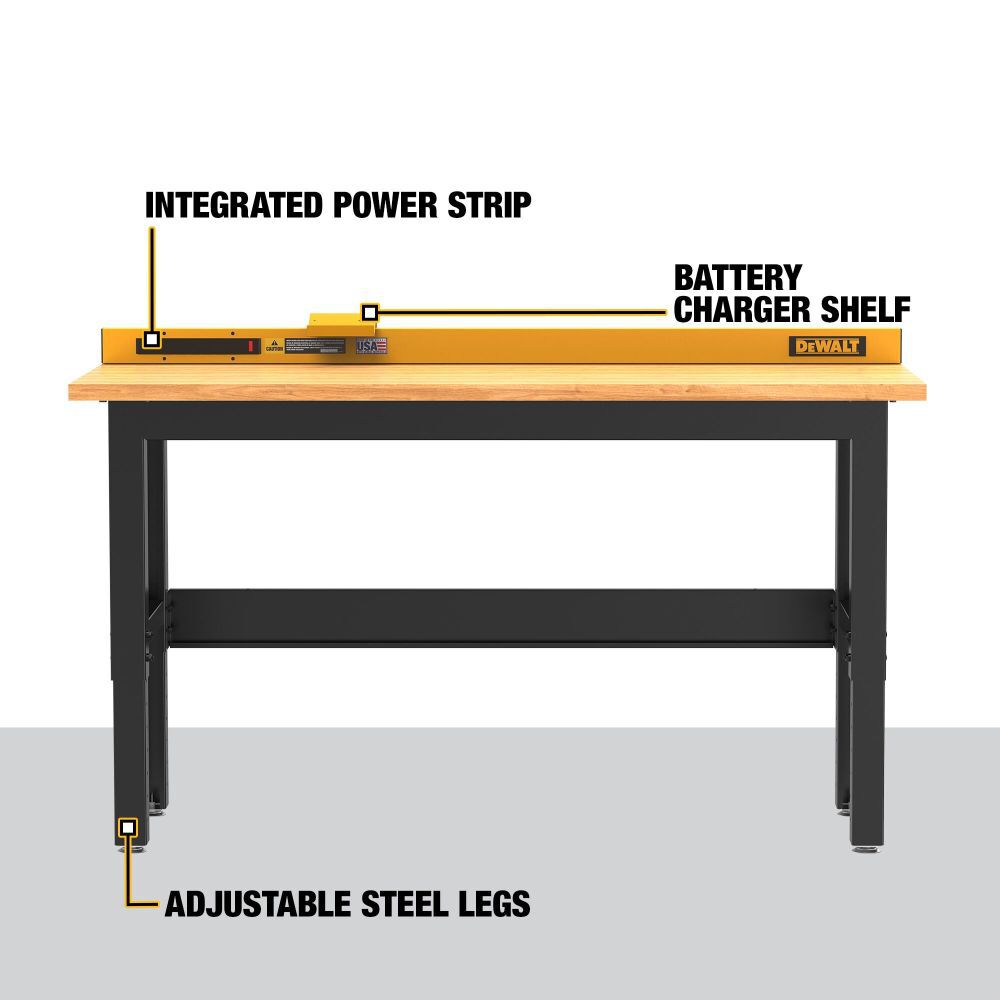 6 ft Workbench With Butcher Block Wood Top DWST27201