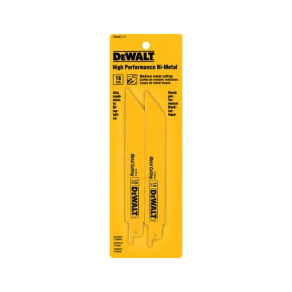 6 In. 24 TPI Straight Back Bi-Metal Reciprocating Blade (2 pack) DW4813-2