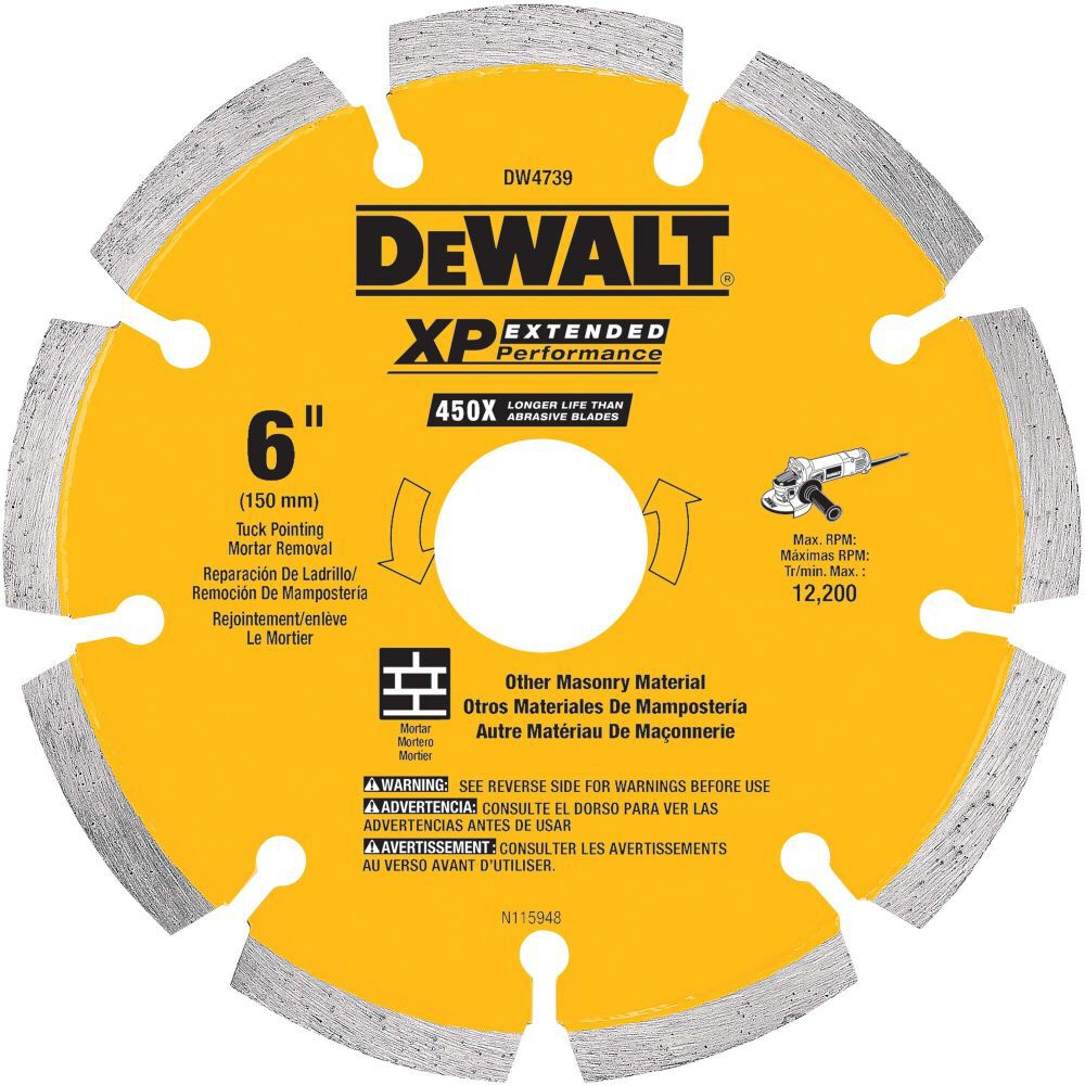 6 In. x.250 XP Diamond Tuck Point Blade DW4739