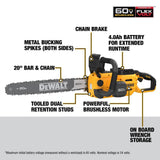 60V MAX Chainsaw 20inch Brushless Cordless Kit DCCS677Y1