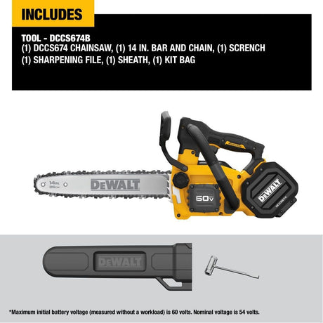 60V Max Top Handle Chainsaw (Bare Tool) DCCS674B