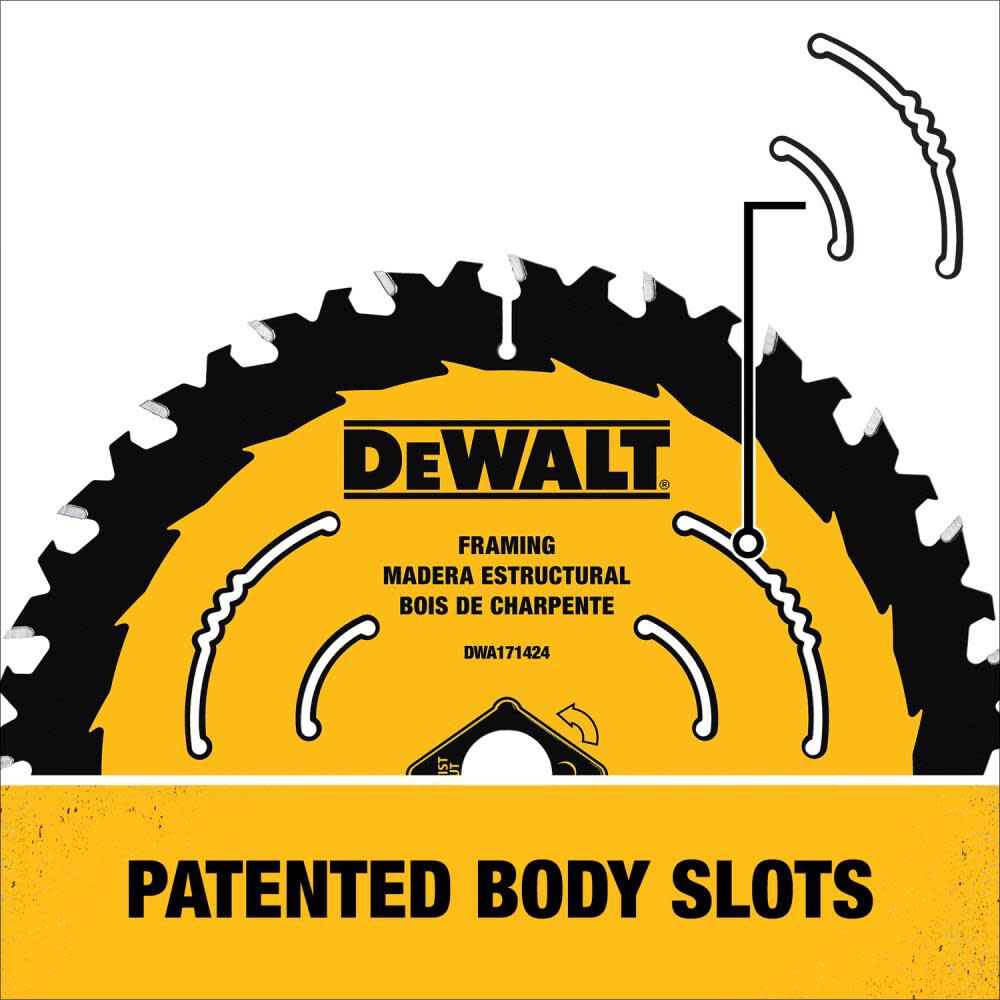 7-1/4-in 24T Saw Blade with ToughTrack tooth design DWA171424