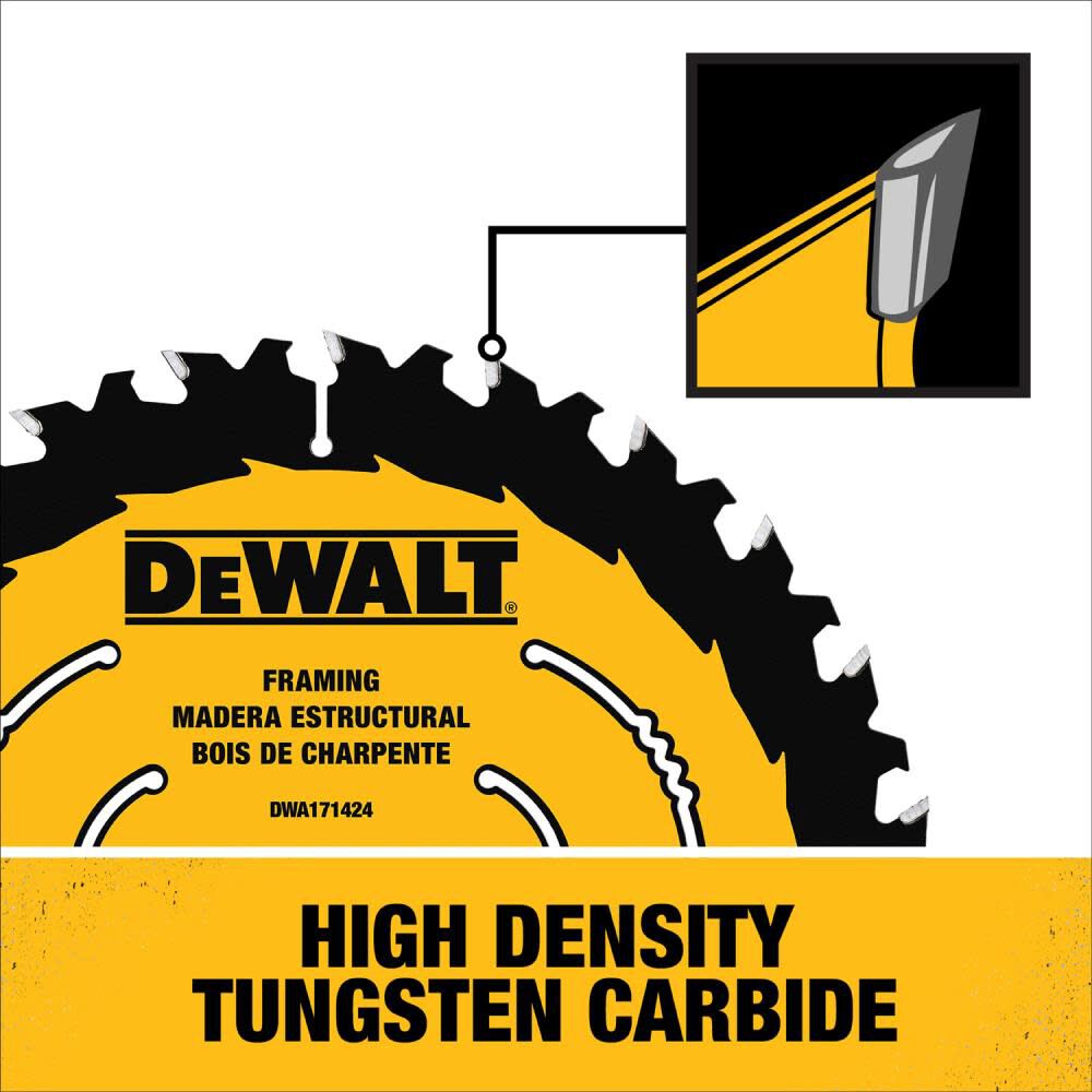 7-1/4-in 24T Saw Blade with ToughTrack tooth design DWA171424