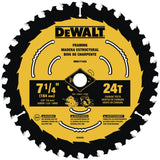 7-1/4-in 24T Saw Blade with ToughTrack tooth design DWA171424