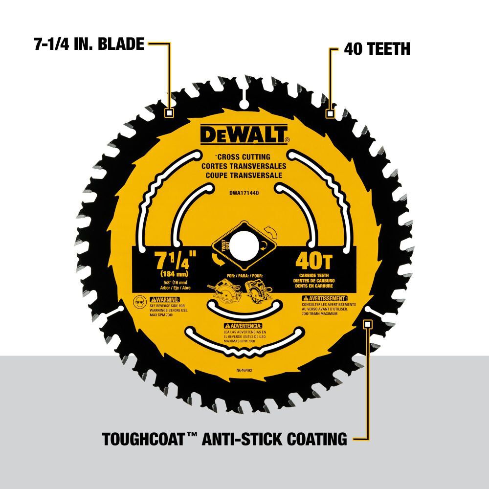 7-1/4-in 40T Blister Saw Blade DWA171440