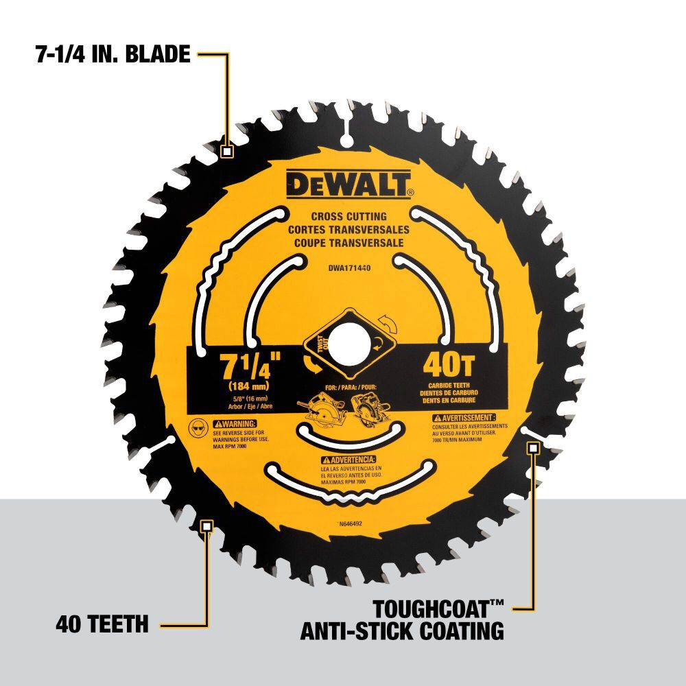 7-1/4-in 40T Blister Saw Blade DWA171440