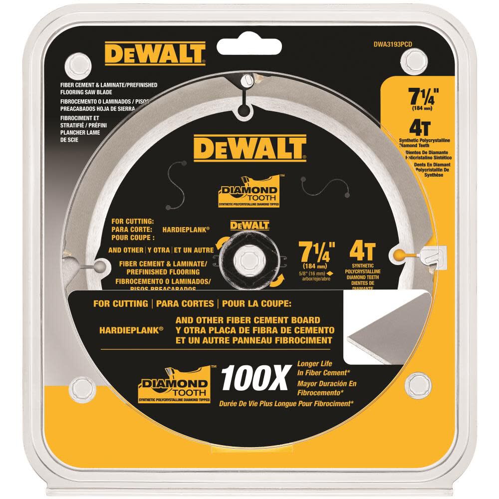 7-1/4-in 4-Tooth Diamond Circular Saw Blade DWA3193PCD