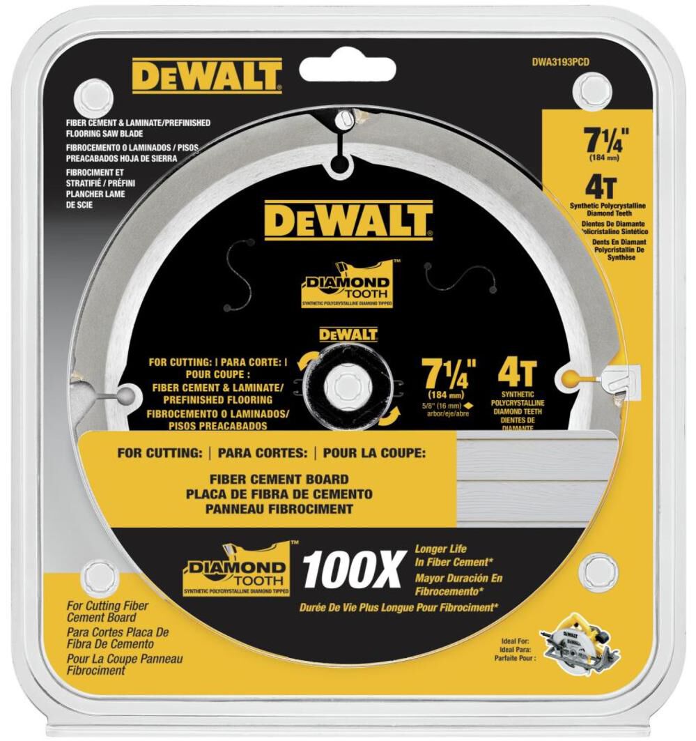 7-1/4-in 4-Tooth Diamond Circular Saw Blade DWA3193PCD