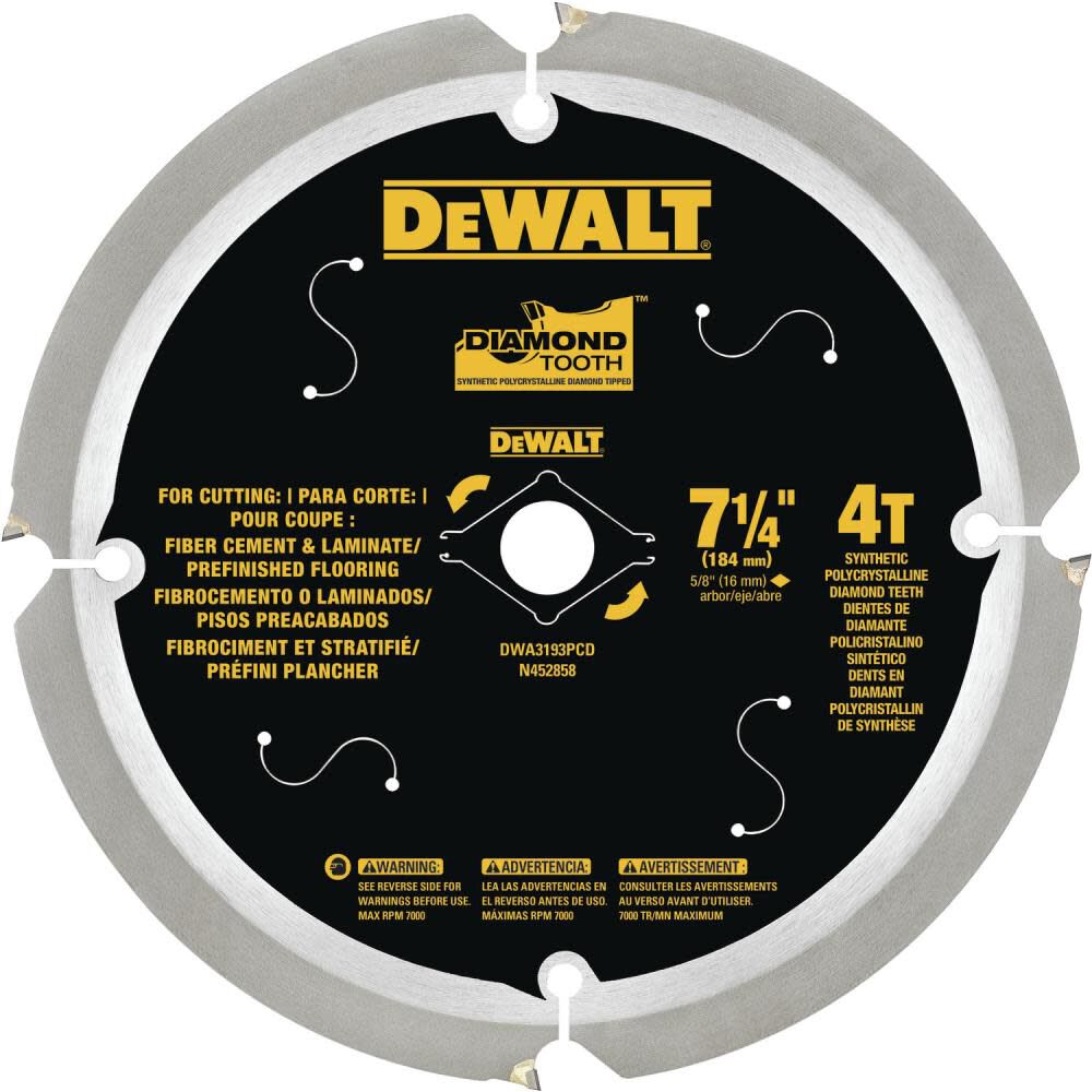 7-1/4-in 4-Tooth Diamond Circular Saw Blade DWA3193PCD