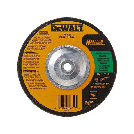 7-in x 1/4-in x 5/8-in to 11 Grinding Wheel DW4759