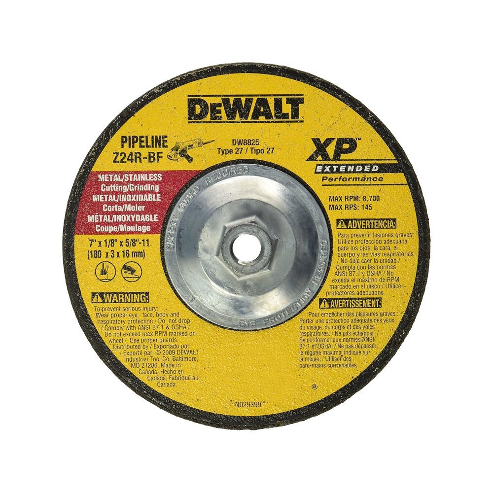 7 In. x 1/8 In. x 5/8 In. to 11 XP Grinding Wheel DW8825