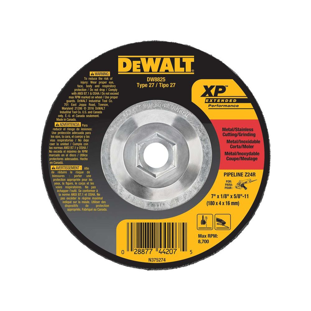 7 In. x 1/8 In. x 5/8 In. to 11 XP Grinding Wheel DW8825