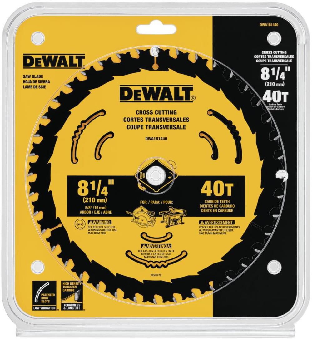 8-1/4in 24T Circular Saw Blade DWA181424