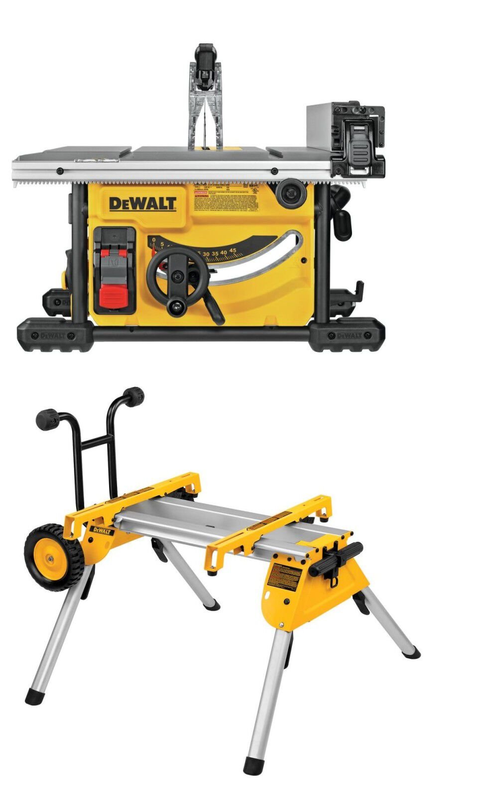 8 1/4in Compact Jobsite Table Saw with Rolling Stand Bundle DWE7485-DW7440RS