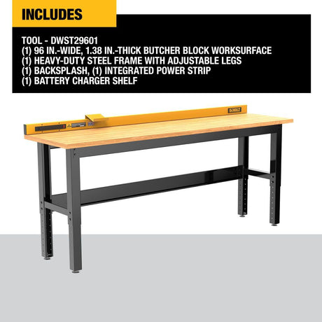 8 Fft Workbench With Butcher Block Wood Top DWST29601