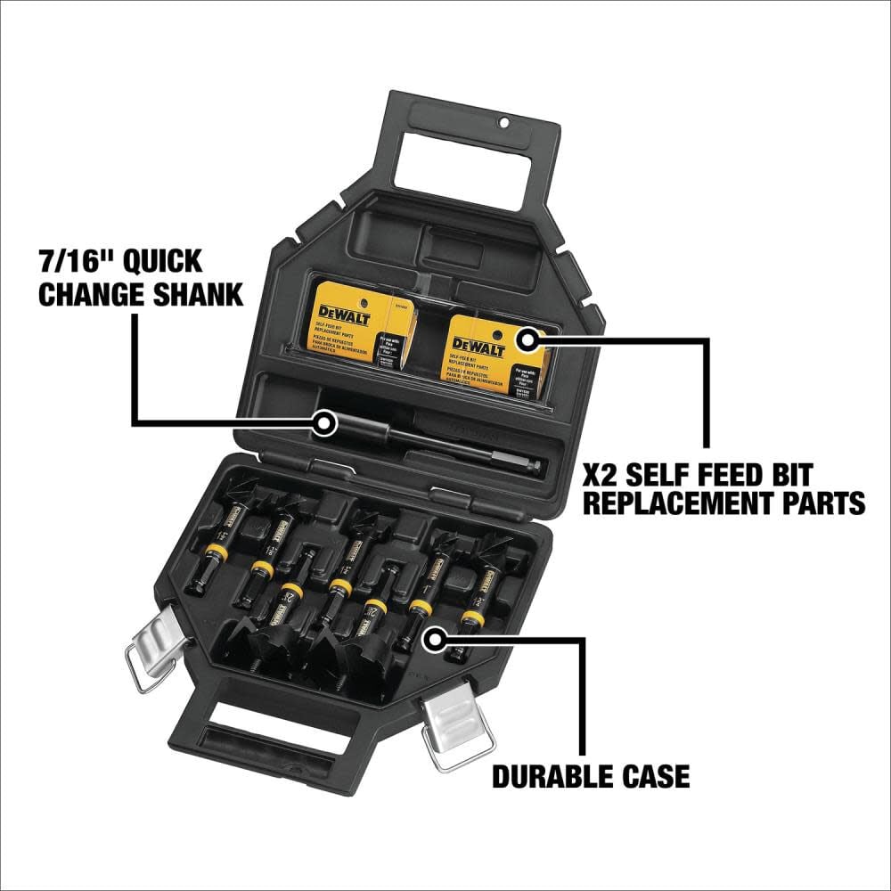 8-Piece Assorted Woodboring Self-feed Drill Bit Set DW1649