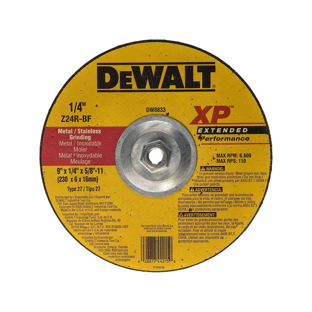 9 In. x 1/4 In. x 5/8 In. to 11 XP Grinding Wheel DW8833