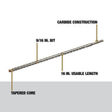 9/16 in x 16 in x 18 in Rock Carbide SDS Plus Hammer DW5444