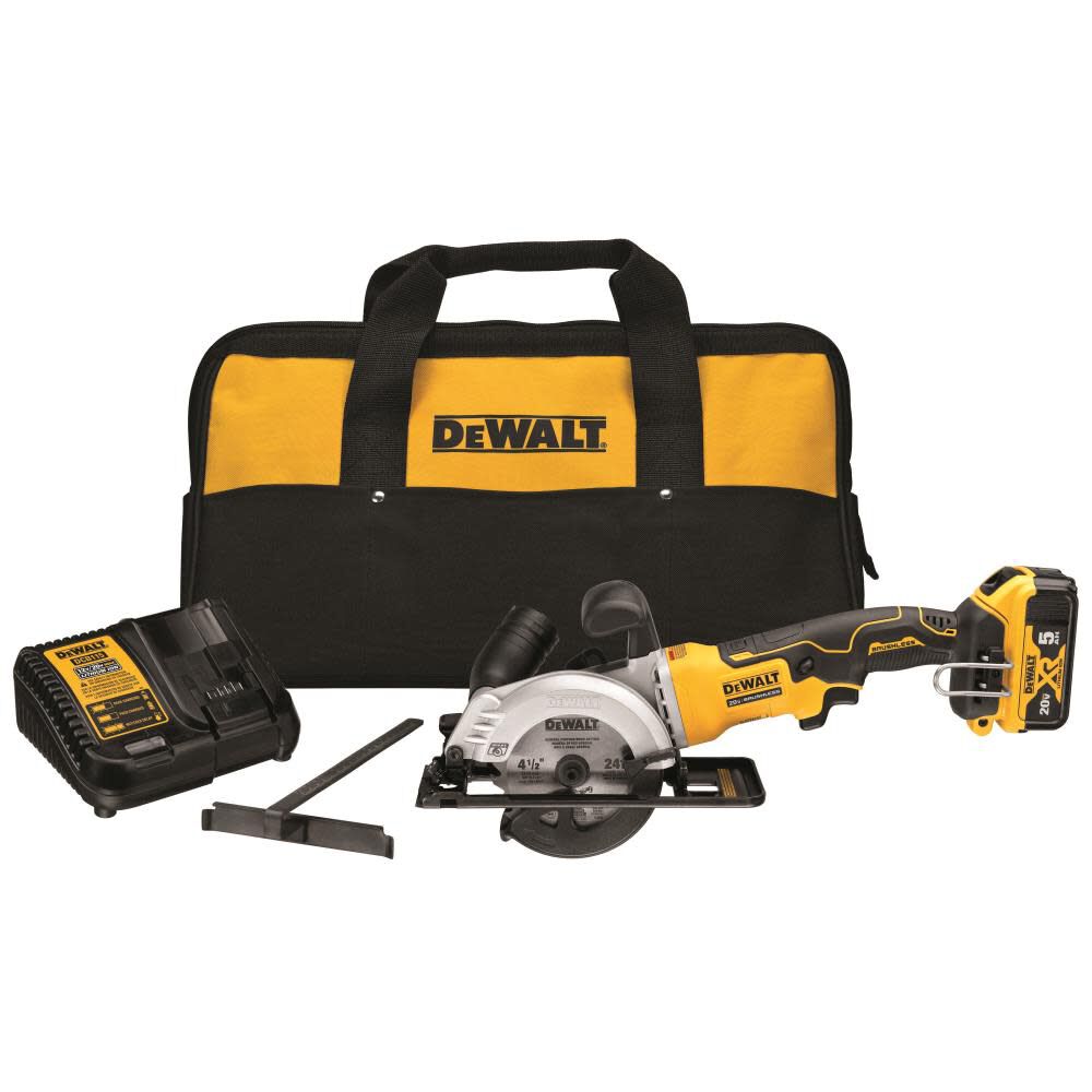 ATOMIC 20V MAX Brushless 4-1/2 in. Cordless Circular Saw Kit DCS571P1