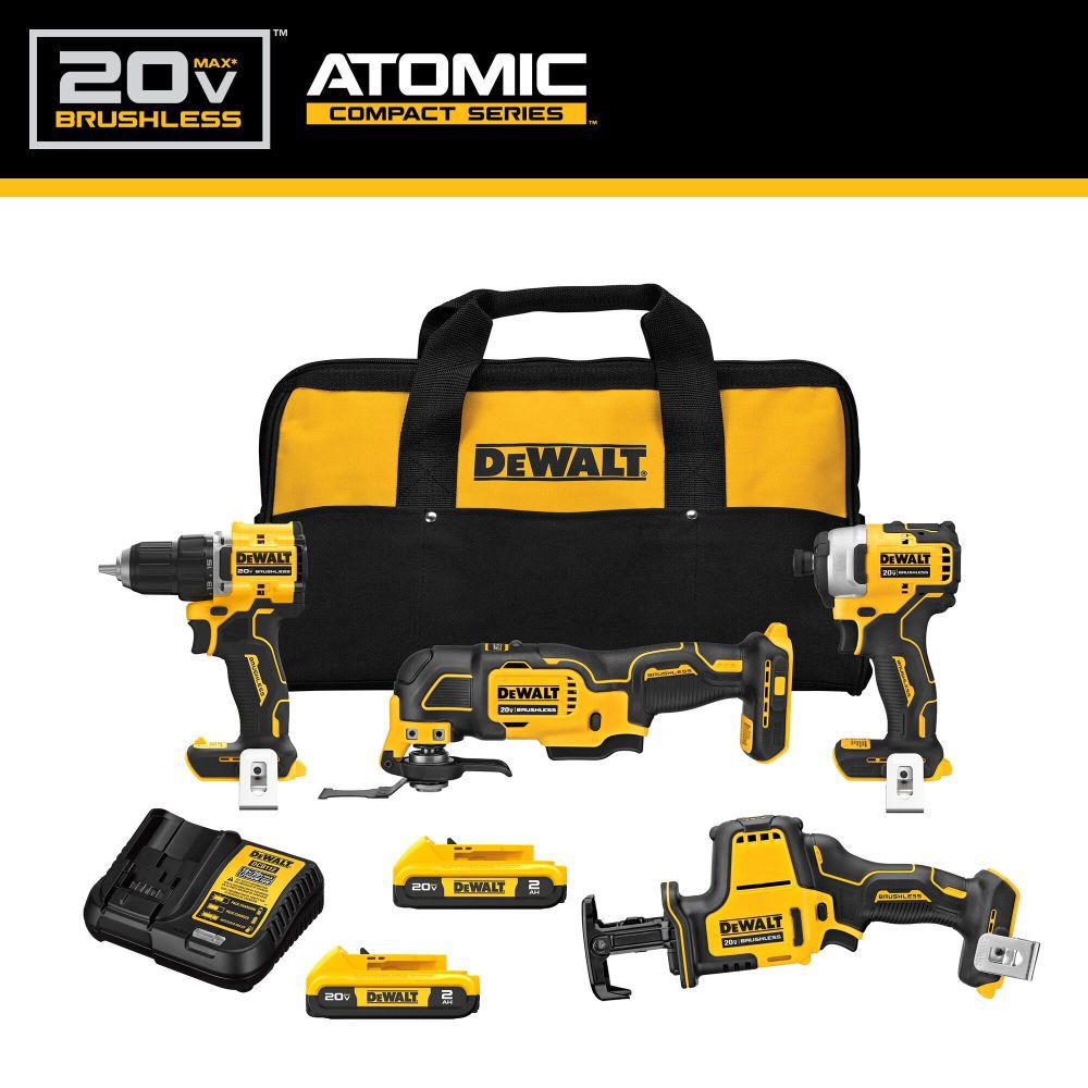 ATOMIC 20V MAX Brushless 4 Tool Combo Kit DCK486D2 tools International LLC