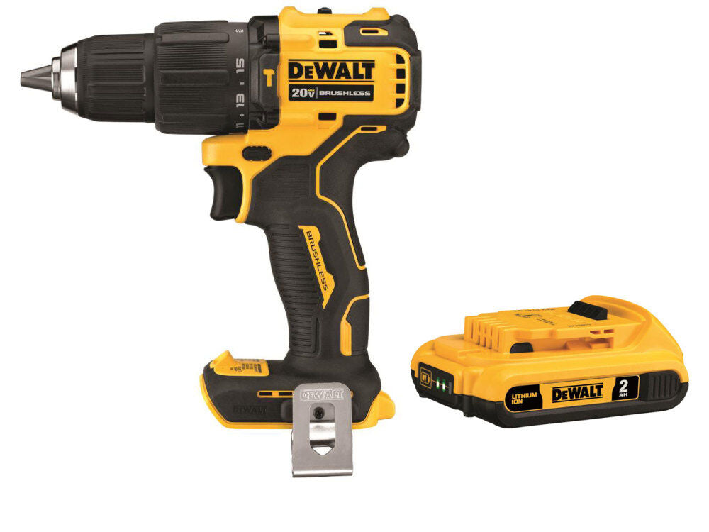 ATOMIC 20V MAX Compact Cordless 1/2 in. Hammer Drill/Driver with 20V MAX Battery Bundle DCB203-DCD709B