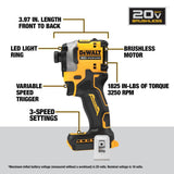 ATOMIC 20V MAX Impact Driver 1/4in 3 Speed (Bare Tool) DCF850B